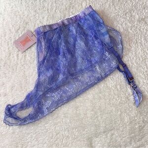 Savage X Fenty Curvy Lace Sleep Shorts With Garters 3X NWT Purple Rain Tie Dye